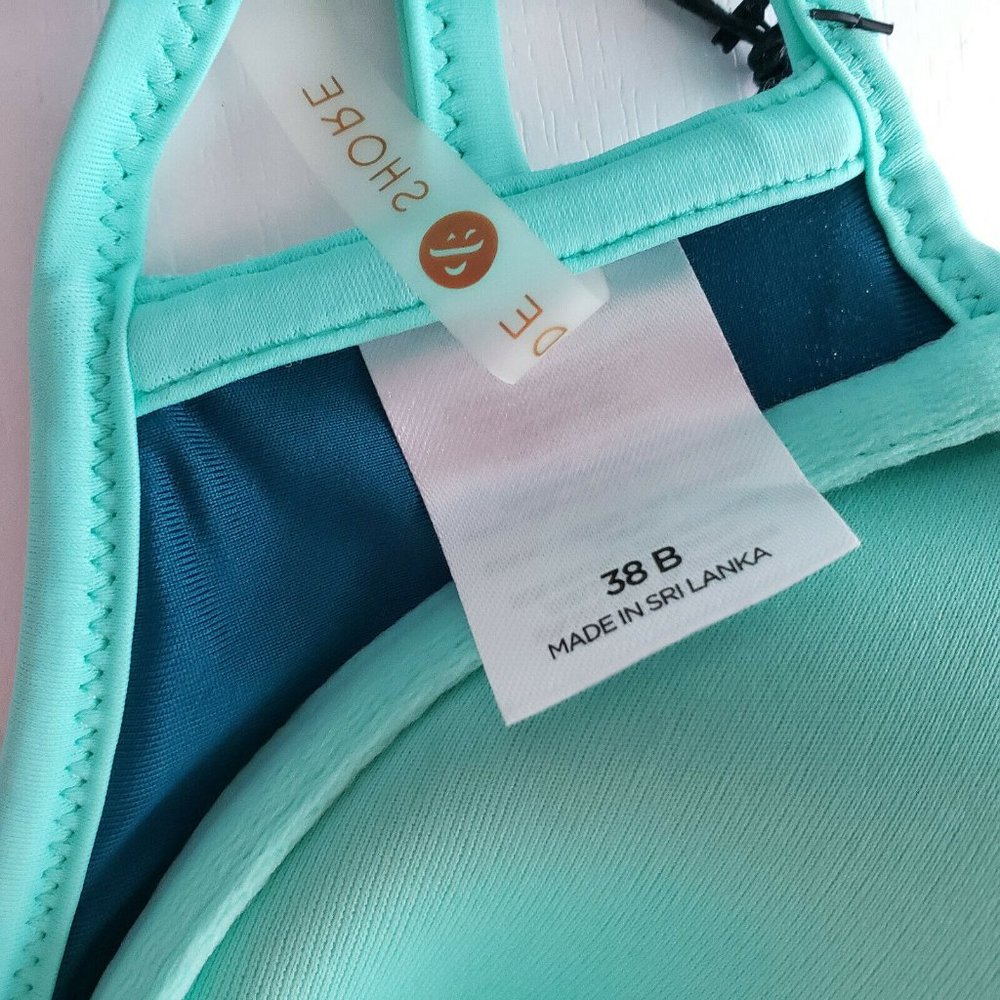 Shade & Shore NWT ]Sea Breeze Aqua Bikini Top 38B - Picture 7 of 8